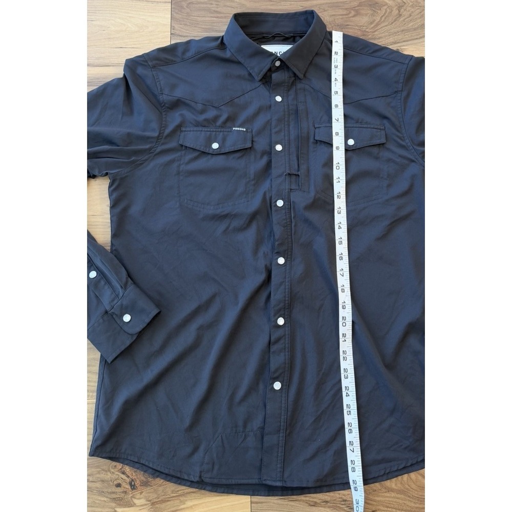 Poncho Outdoors Black Snap Front Performance Shirt Men's L Slim Fit Quick Dry - Picture 5 of 10